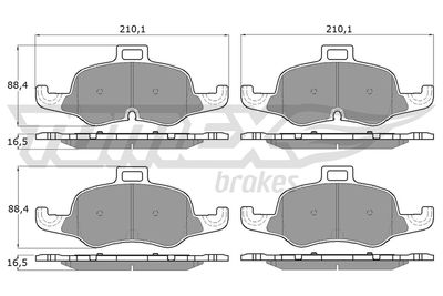 TX1861 TOMEX Brakes Комплект тормозных колодок, дисковый тормоз