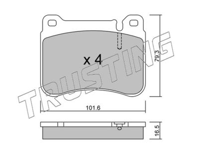 6840 TRUSTING Комплект тормозных колодок, дисковый тормоз