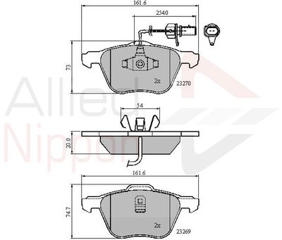 ADB11136 COMLINE Комплект тормозных колодок, дисковый тормоз