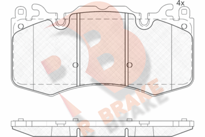 RB1956 R BRAKE Комплект тормозных колодок, дисковый тормоз