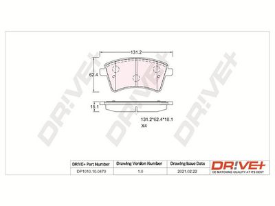 DP1010100470 Dr!ve+ Комплект тормозных колодок, дисковый тормоз