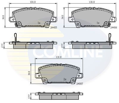 CBP31586 COMLINE Комплект тормозных колодок, дисковый тормоз