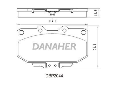 DBP2044 DANAHER Комплект тормозных колодок, дисковый тормоз