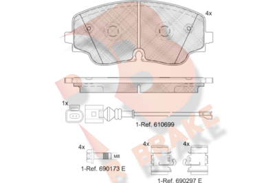 RB2423 R BRAKE Комплект тормозных колодок, дисковый тормоз