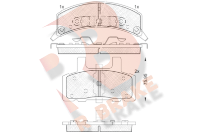 RB1563 R BRAKE Комплект тормозных колодок, дисковый тормоз