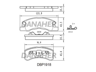 DBP1918 DANAHER Комплект тормозных колодок, дисковый тормоз