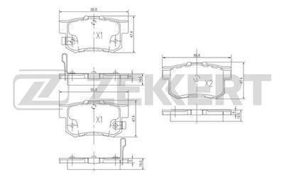 BS1720 ZEKKERT Комплект тормозных колодок, дисковый тормоз