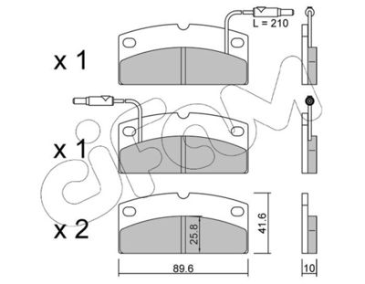82212310 CIFAM Комплект тормозных колодок, дисковый тормоз