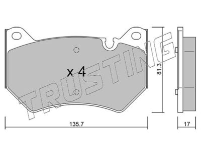 11700 TRUSTING Комплект тормозных колодок, дисковый тормоз