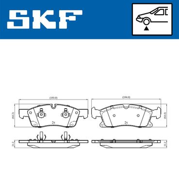 VKBP80389 SKF Комплект тормозных колодок, дисковый тормоз