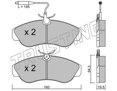 1580 TRUSTING Комплект тормозных колодок, дисковый тормоз