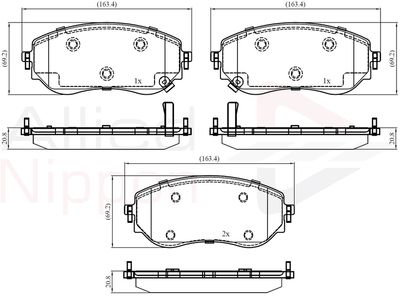 ADB32457 COMLINE Комплект тормозных колодок, дисковый тормоз