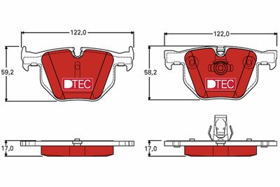 GDB1727DTE TRW Комплект тормозных колодок, дисковый тормоз