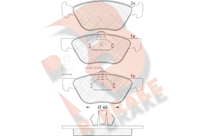 RB1601 R BRAKE Комплект тормозных колодок, дисковый тормоз