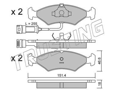 0311 TRUSTING Комплект тормозных колодок, дисковый тормоз