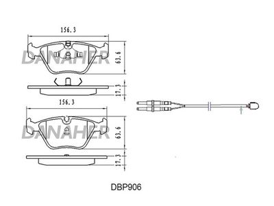 DBP906 DANAHER Комплект тормозных колодок, дисковый тормоз