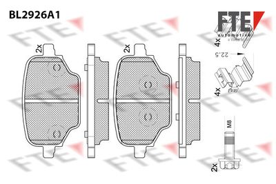 BL2926A1 FTE Комплект тормозных колодок, дисковый тормоз