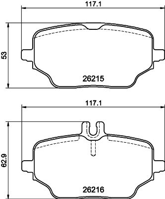 8DB355040331 HELLA Комплект тормозных колодок, дисковый тормоз