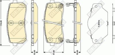 6134499 GIRLING Комплект тормозных колодок, дисковый тормоз