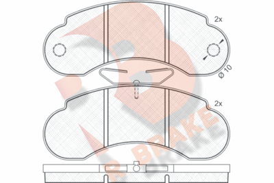 RB0452 R BRAKE Комплект тормозных колодок, дисковый тормоз