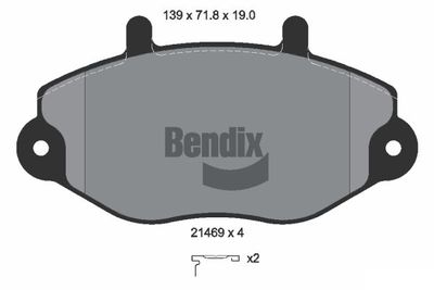 BPD1794 BENDIX Braking Комплект тормозных колодок, дисковый тормоз