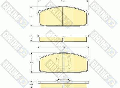 6102139 GIRLING Комплект тормозных колодок, дисковый тормоз