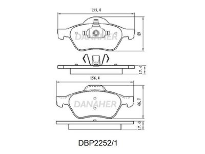 DBP22521 DANAHER Комплект тормозных колодок, дисковый тормоз