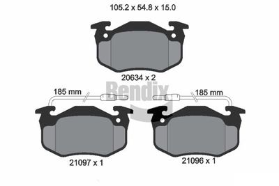 BPD1339 BENDIX Braking Комплект тормозных колодок, дисковый тормоз