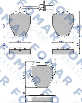 FO903581 FOMAR Friction Комплект тормозных колодок, дисковый тормоз