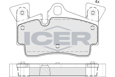 181611203 ICER Комплект тормозных колодок, дисковый тормоз