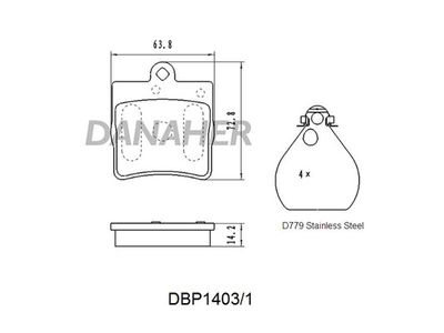 DBP14031 DANAHER Комплект тормозных колодок, дисковый тормоз