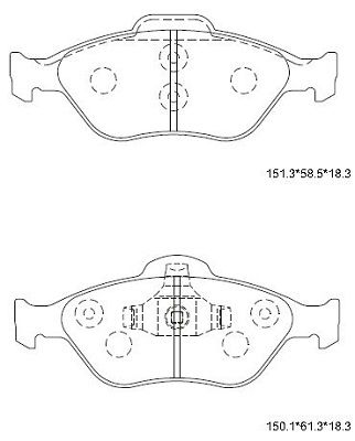 KD3736 ASIMCO Комплект тормозных колодок, дисковый тормоз