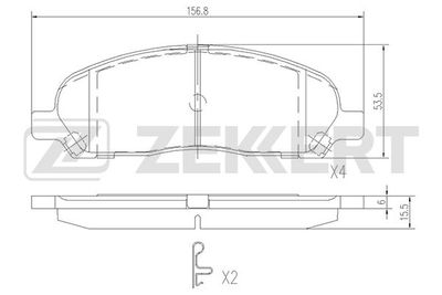 BS2378 ZEKKERT Комплект тормозных колодок, дисковый тормоз