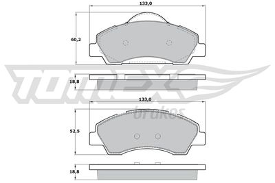 TX1728 TOMEX Brakes Комплект тормозных колодок, дисковый тормоз