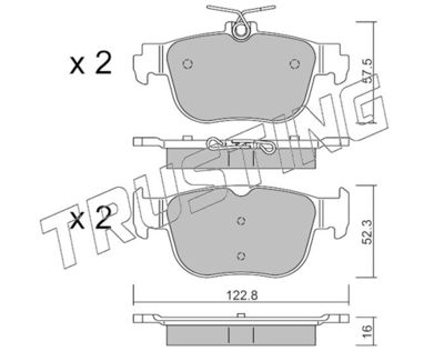 12810 TRUSTING Комплект тормозных колодок, дисковый тормоз