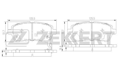 BS1130 ZEKKERT Комплект тормозных колодок, дисковый тормоз