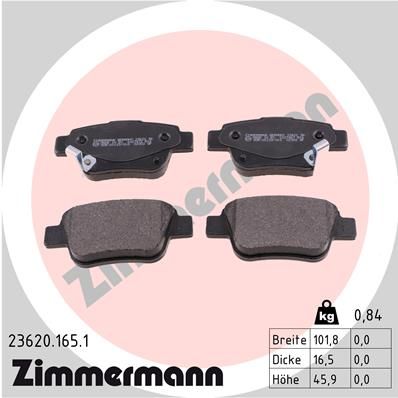 236201651 ZIMMERMANN Комплект тормозных колодок, дисковый тормоз