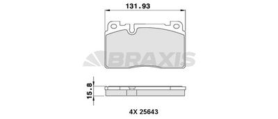 AA0286 BRAXIS Комплект тормозных колодок, дисковый тормоз