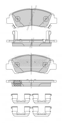 BBP2484 BORG & BECK Комплект тормозных колодок, дисковый тормоз