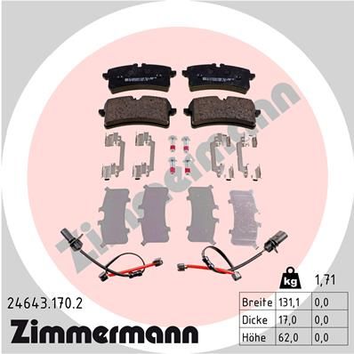 246431702 ZIMMERMANN Комплект тормозных колодок, дисковый тормоз