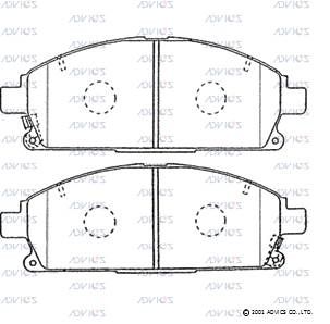 SN859P ADVICS Комплект тормозных колодок, дисковый тормоз