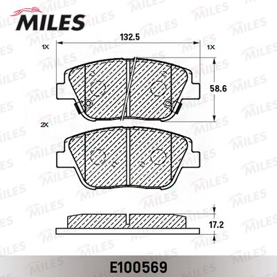 E100569 MILES Комплект тормозных колодок, дисковый тормоз