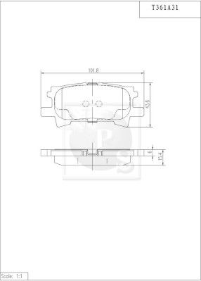 T361A31 NPS Комплект тормозных колодок, дисковый тормоз