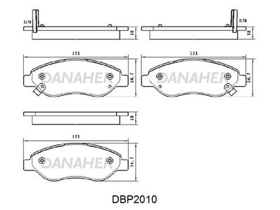 DBP2010 DANAHER Комплект тормозных колодок, дисковый тормоз