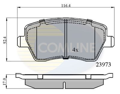 CBP0984 COMLINE Комплект тормозных колодок, дисковый тормоз