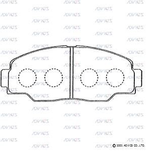 SN650 ADVICS Комплект тормозных колодок, дисковый тормоз