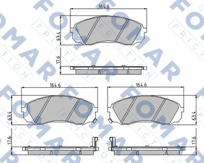 FO933381 FOMAR Friction Комплект тормозных колодок, дисковый тормоз