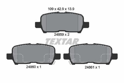 2485901 TEXTAR Комплект тормозных колодок, дисковый тормоз