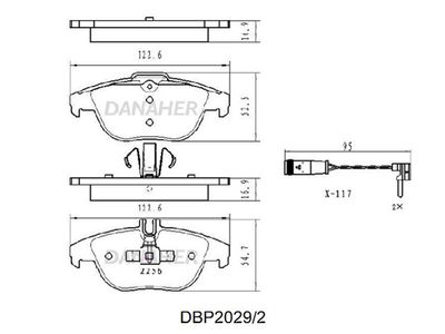 DBP20292 DANAHER Комплект тормозных колодок, дисковый тормоз