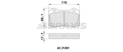 AA0380 BRAXIS Комплект тормозных колодок, дисковый тормоз